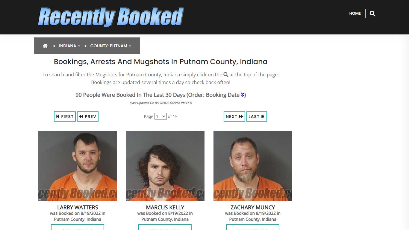 Recent bookings, Arrests, Mugshots in Putnam County, Indiana